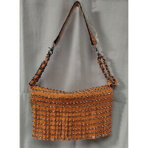 Jo Inc. Women's Beige/Orange Shoulder Bag Size S SKU 2049
